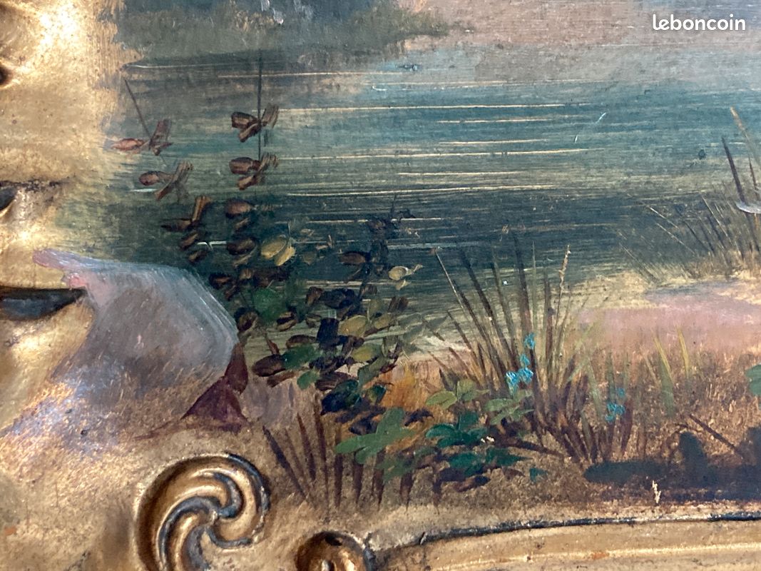 Tableau, peinture sur Céramique "Femme lisant au bord de l'eau" (image 3)