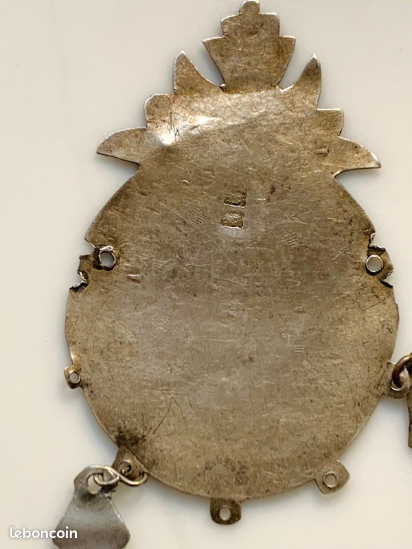 Très ancien pendentif talisman de protection sceau de Salomon en argent vintage (image 4)
