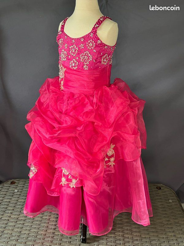 Robe de cérémonie 6 ans fushia argent 907 (image 5)