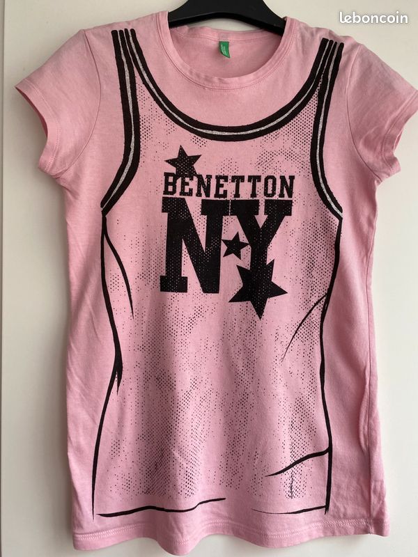 2 tee-shirts fille (taille 10-11 ans - Adidas et Benetton) (image 6)