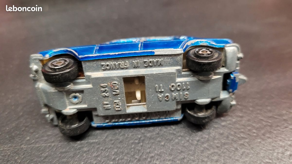 Miniature Majorette Simca 1100 Ti à L'échelle 1/60 - Bleue, Occasion, Fabrication France, à Compléter