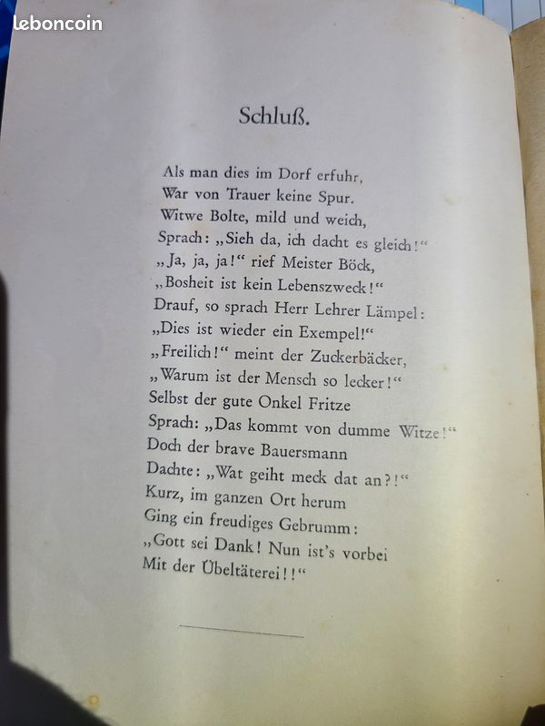 Livre ancien : "Max und Moritz – Eine Bubengeschichte in sieben Streichen" , 1949 (image 10)