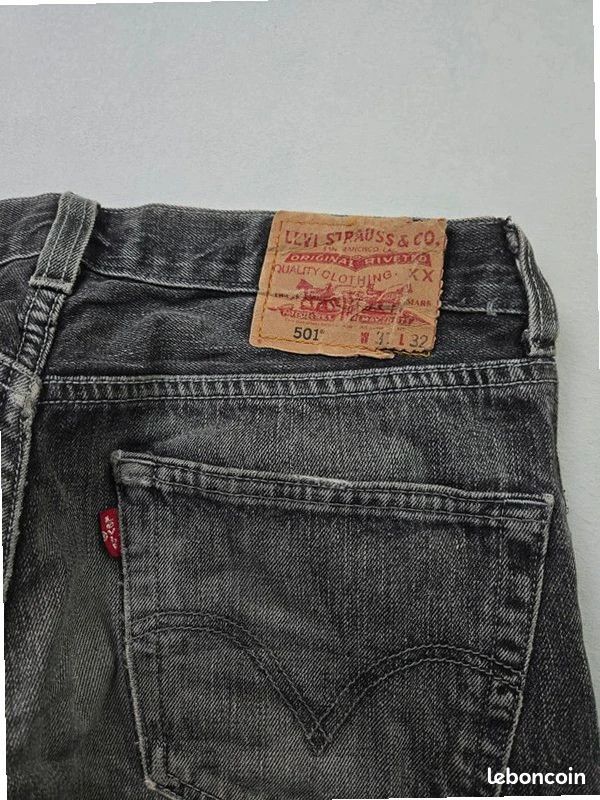 Jean Levi's 501 gris grey unisexe taille équivalent W30 coupe droite straight (T17) (image 4)