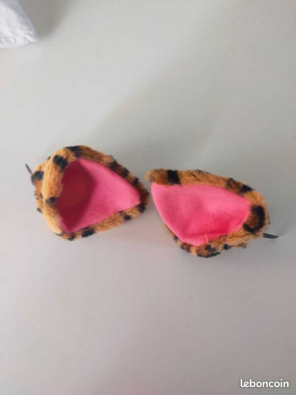Oreilles de chat tigrées sur pince à cheveux kawaii (image 3)