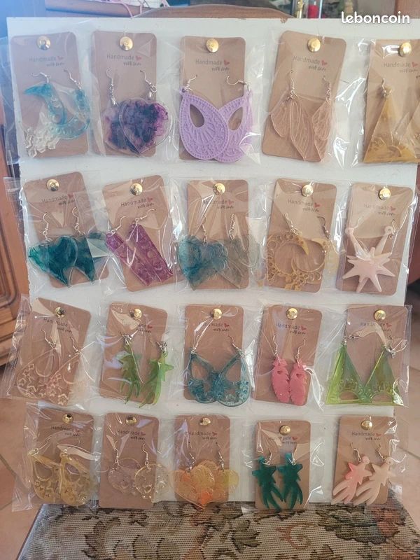 Boucle d oreille en résine époxy (image 2)