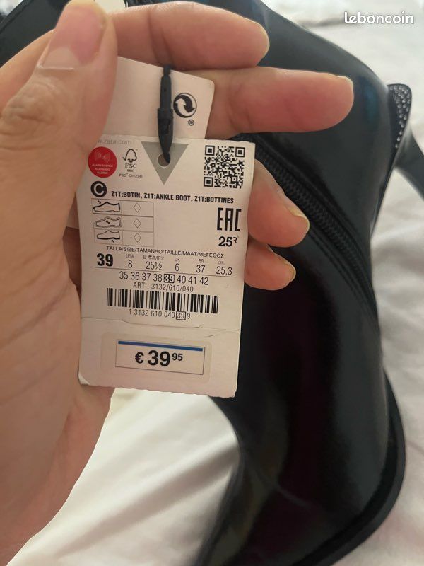 Bottines Zara à Talons Hauts, Bout Carré - Pointure 37 EU (6.5 US) - Noires - Neuves Avec étiquettes