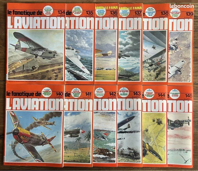 Lot de 12 revues LE FANATIQUE FANA DE L’AVIATION - Année complète 1981 - -#134 à 145 (image 1)