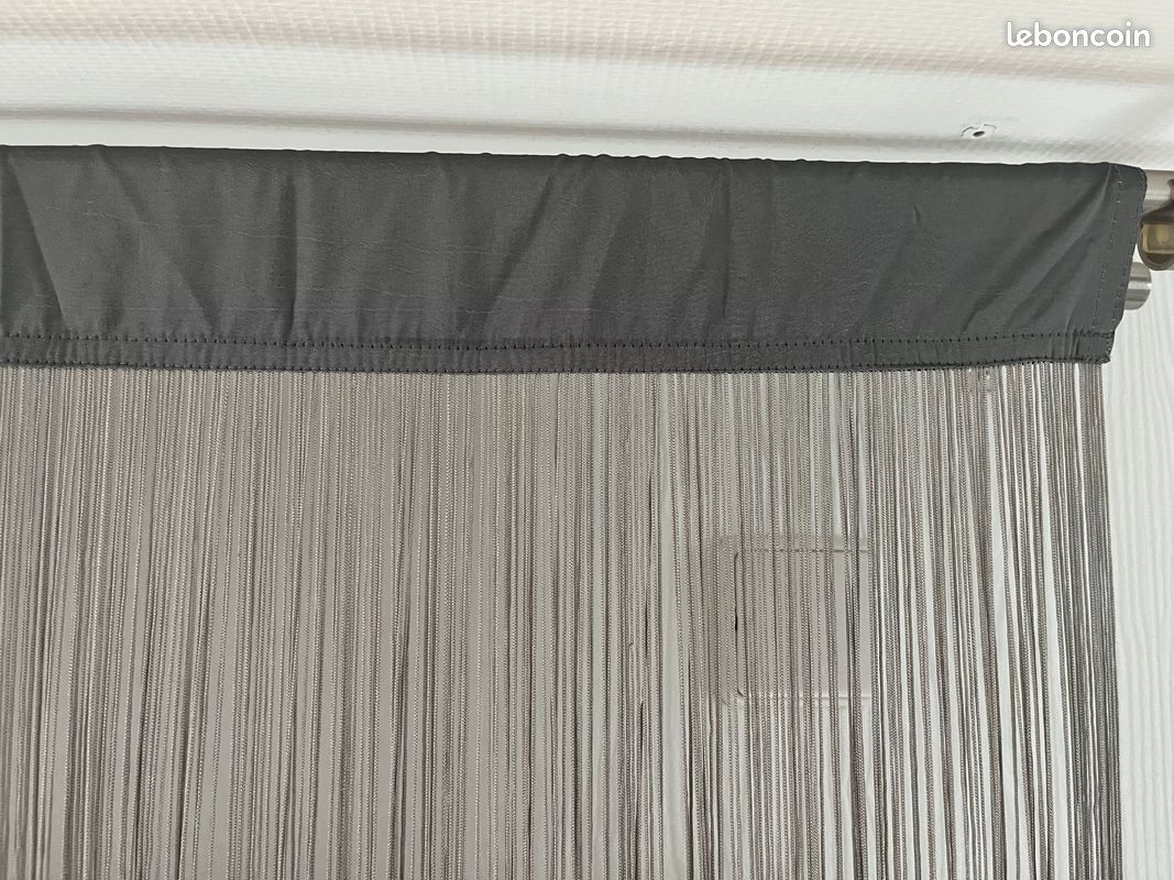 Rideau fil gris argent 1,10x 2,40 m (image 1)