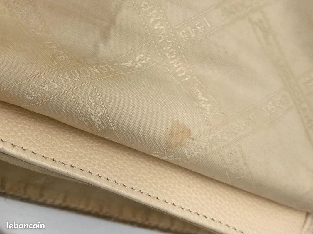 👜 Sac bandoulière Longchamp Paris en cuir beige – Made in France (image 13)