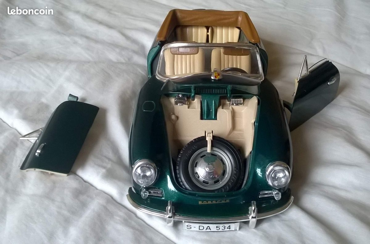 CG Voiture ancienne PORSCHE 356 cabriolet noir 1/43 Heco miniatures