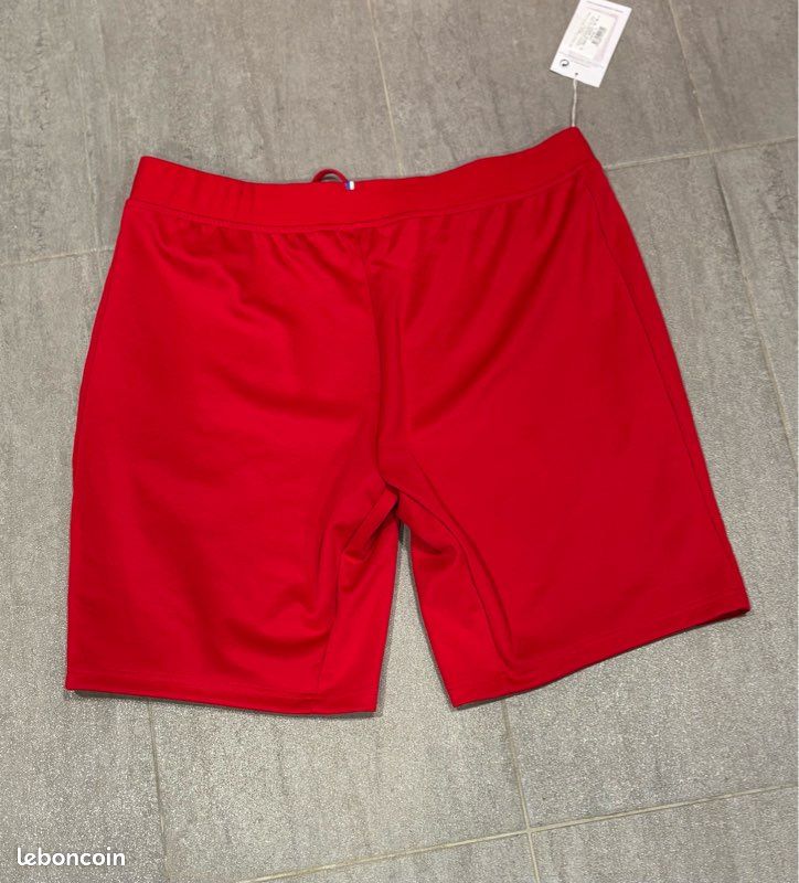 Short De Course Vintage Le Coq Sportif Des Années 70, Rouge Polyester, Taille 90 Homme