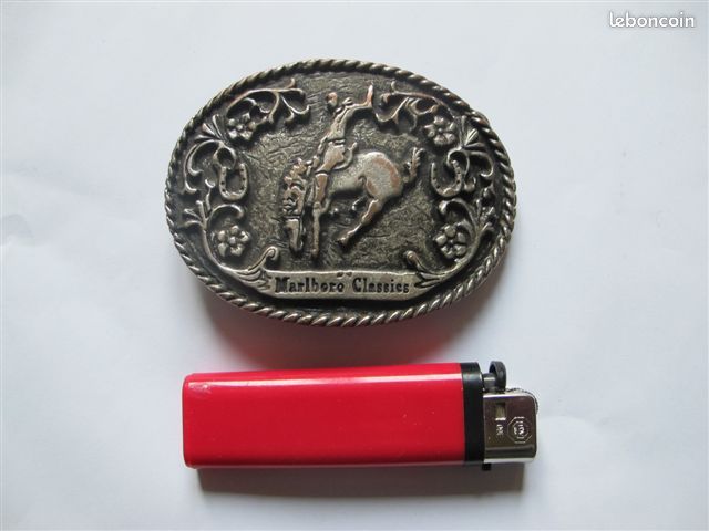 Boucle De Ceinture Marlboro Classics Vintage - Style Cowboy/biker, Métal Cuivré, Occasion