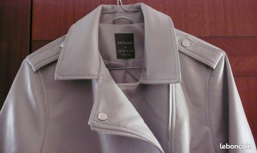 Perfecto simili cuir gris perle (image 3)