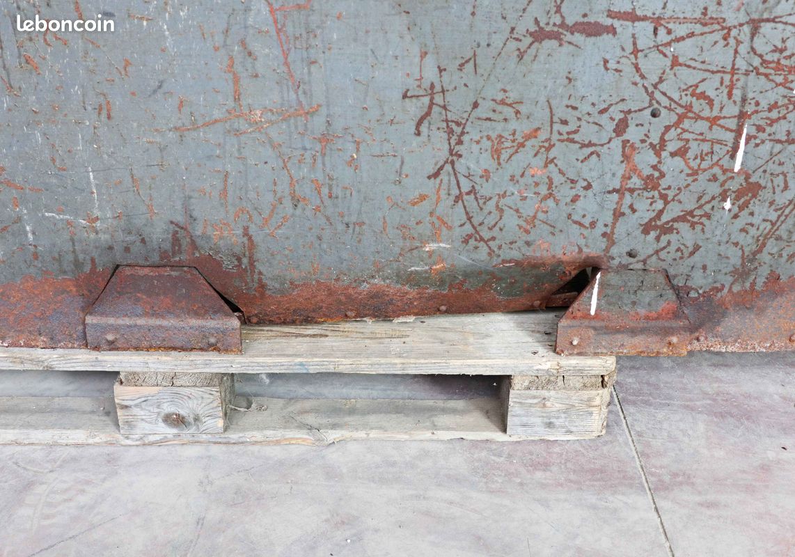Ancien etabli riveté 301X60cm H80cm avec plateau bois - 3063 (image 14)