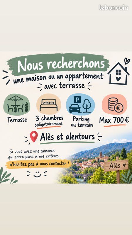 Maison 3 pièces 80 m² · à Alès · 80 m² · 700 €/mois