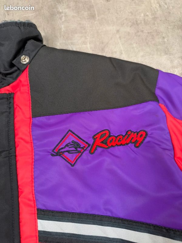 Manteau de ski-snowboard Durasuit racing vintage colorblock violet rouge taille S homme logo brodé (image 7)