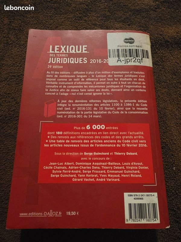 Lexique des termes juridiques vue de cote — LBC AT'Brocante Troyes