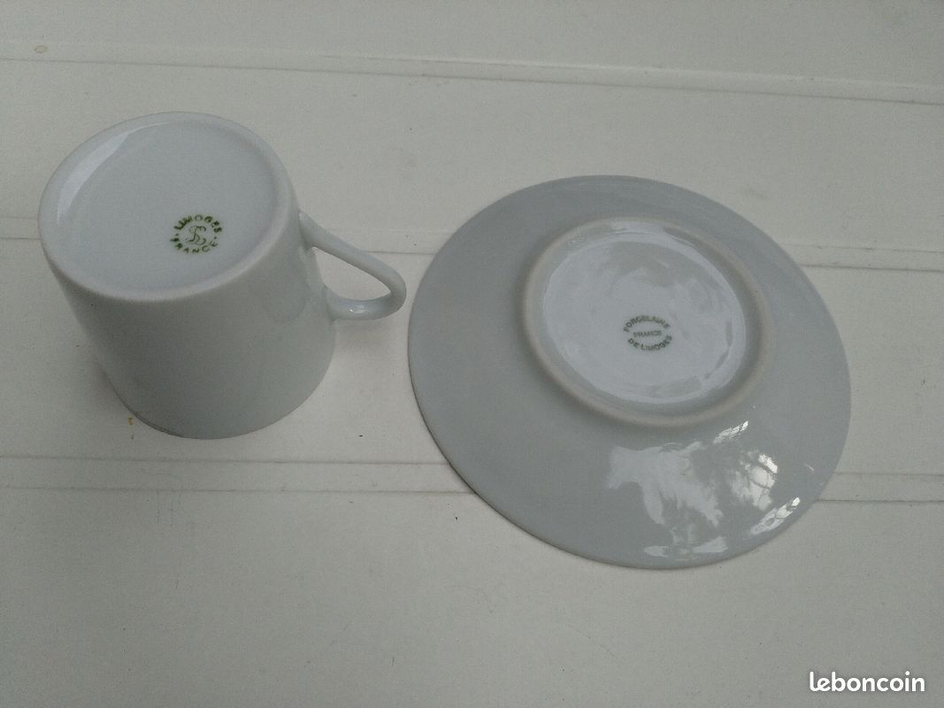 Tasse à café et soucoupe porcelaine Limoges (image 4)