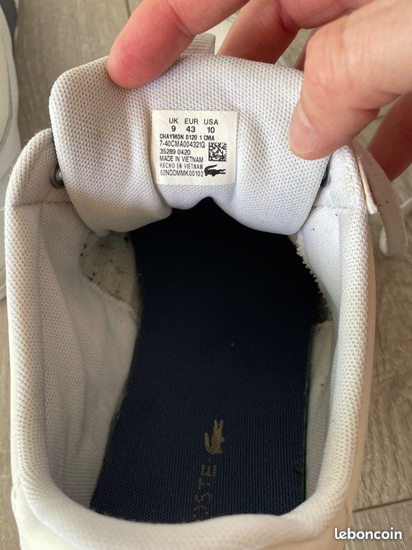 Chaussures Lacoste, blanche et bleu taille 43 (image 4)