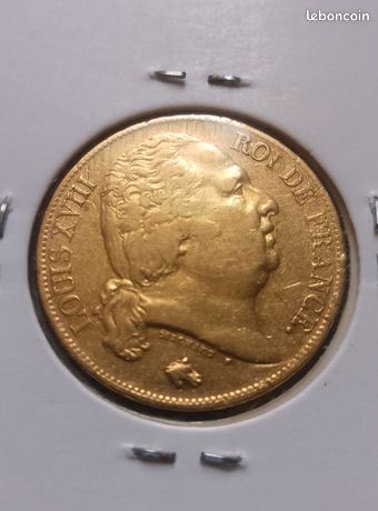 Cours et Meilleur Prix Pièce d'Or 20 Francs Louis XVIII Achat Vente