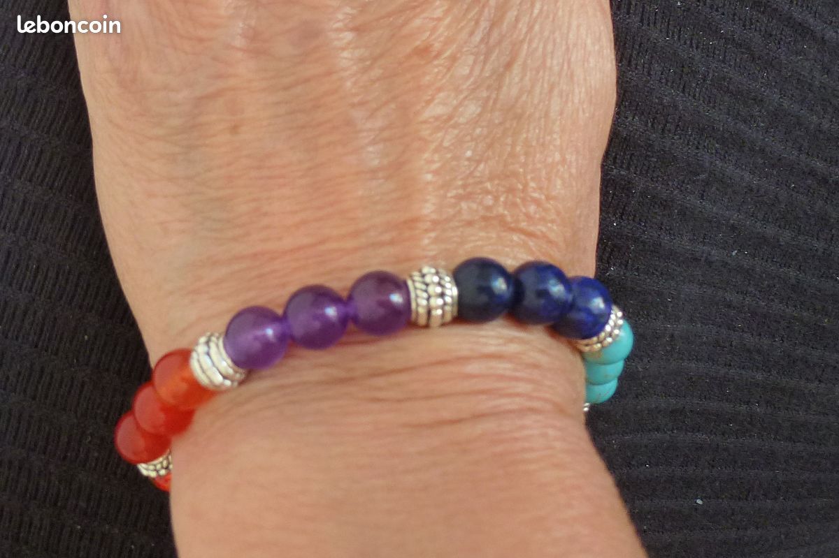 Bracelet les 7 chacrats neuf pierres naturelles (szcz13) (image 5)