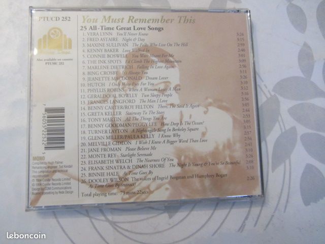 Cd audio UK 25 chansons love song 1930 (image 4)
