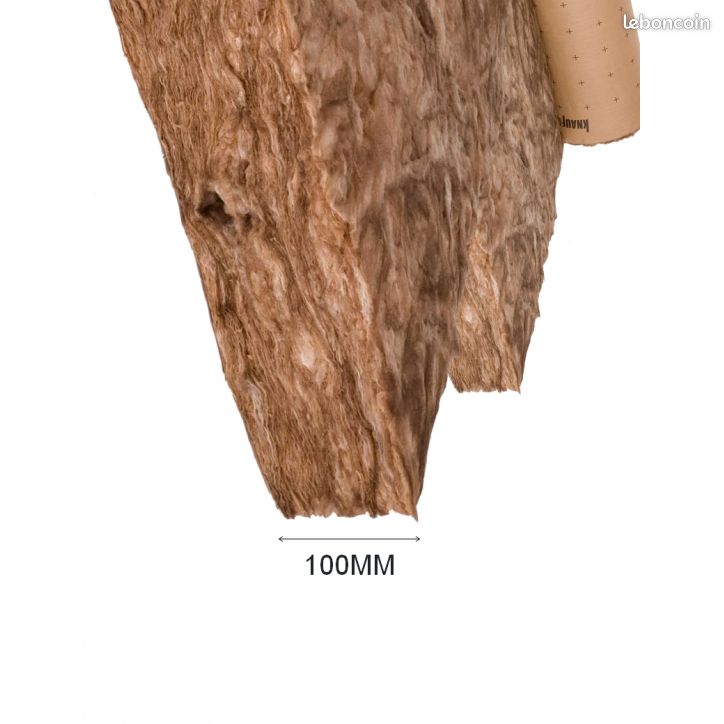 TI 212 Rouleau Laine de Verre Revêtue Kraft Ep. 100MM R 2,50 Rouleau de 10,80m² (image 1)