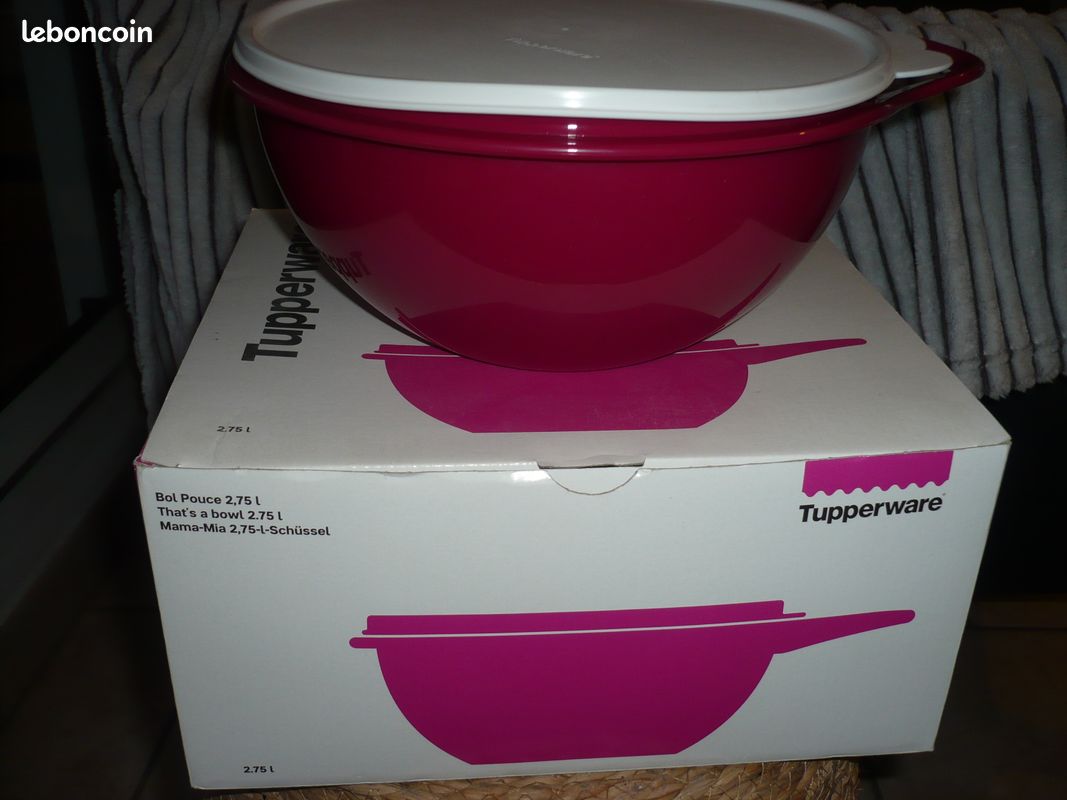 Tupperware Bol mélangeur Fix-N-Mix avec couvercle de 6,5 L, couleur rose vintage, passe au lave-vaisselle et sans BPA (1,7 gallon