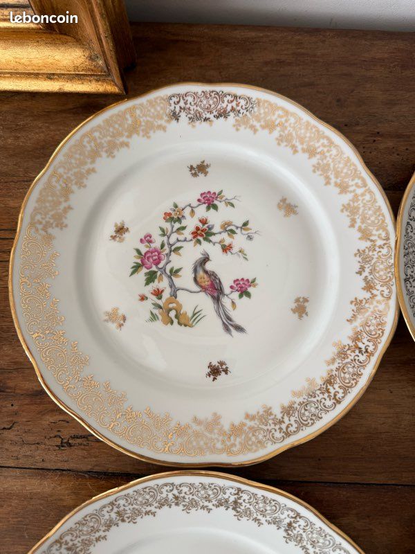 4 assiettes plates Chauvigny France, porcelaine (image 3)
