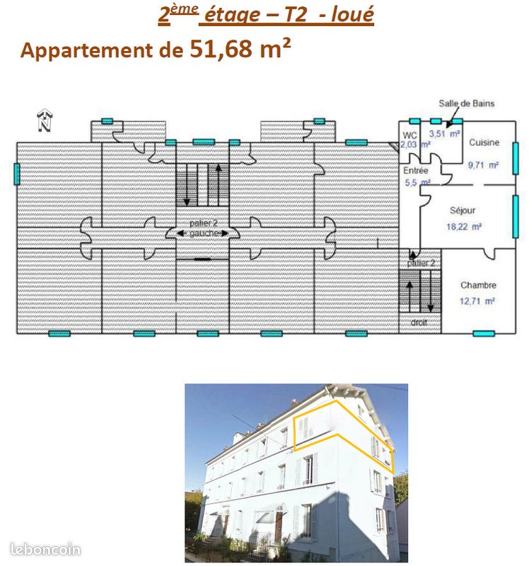 Appartement 3 pièces 52 m² · à Lons-le-Saunier · 52 m² · 95 000 €