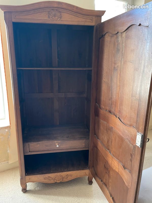 Armoire lingère ancienne en bois massif (image 4)