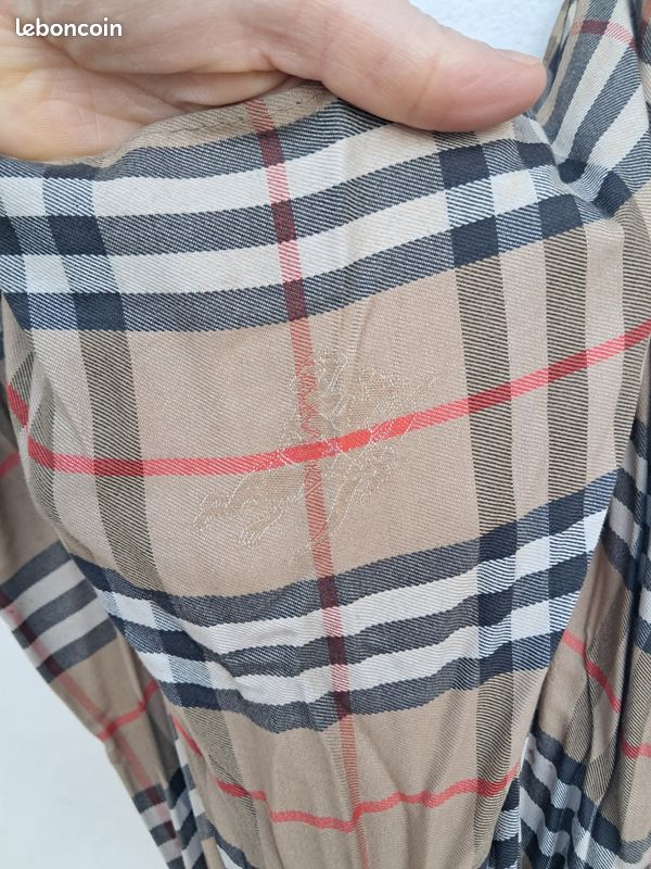 Parapluie BURBERRY vintage à canne en bois motif tissé Check (image 11)