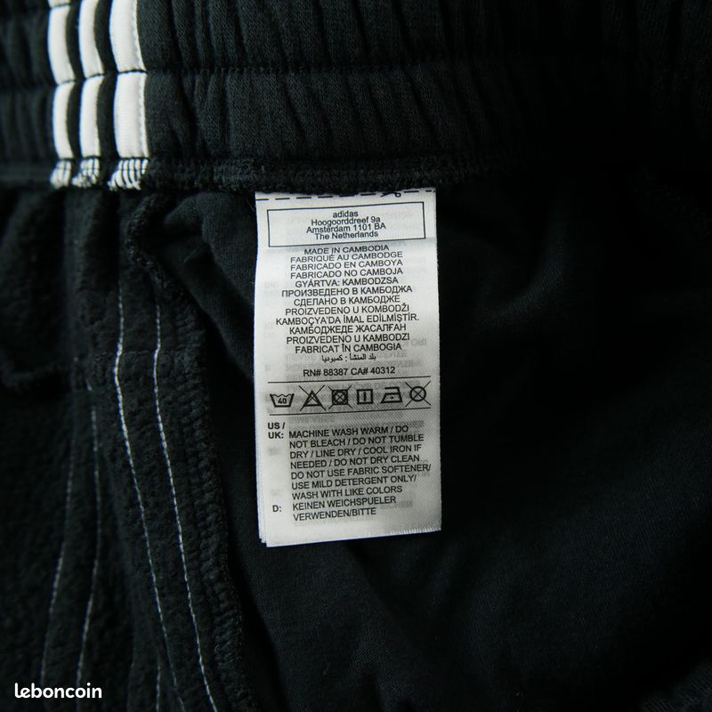 Adidas Jogging Essentials 3-Stripes Fleece Pants Femme Taille XL Noir #QWE7055 (image 6)