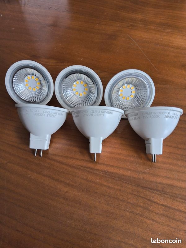 💡 Lot de 6 ampoules Led GU5.3 5w 450lm 420mA SELV 12V 4000k 💡 (image 2)