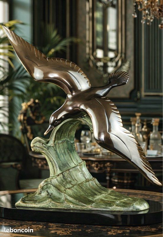 Sculpture Artisanale Mouette En Mousse - Décoration Murale Oiseau Volant Plume