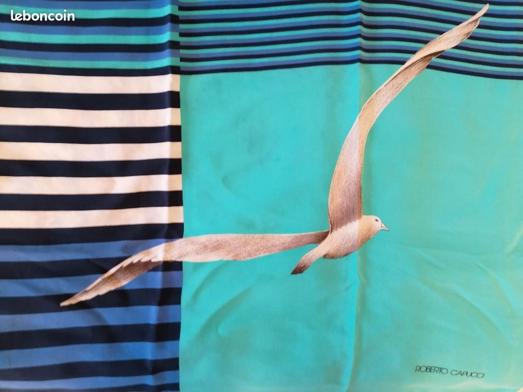 Foulard En Soie Vintage Roberto Capucci - Écharpe Multicolore - Occasion Très Bon état