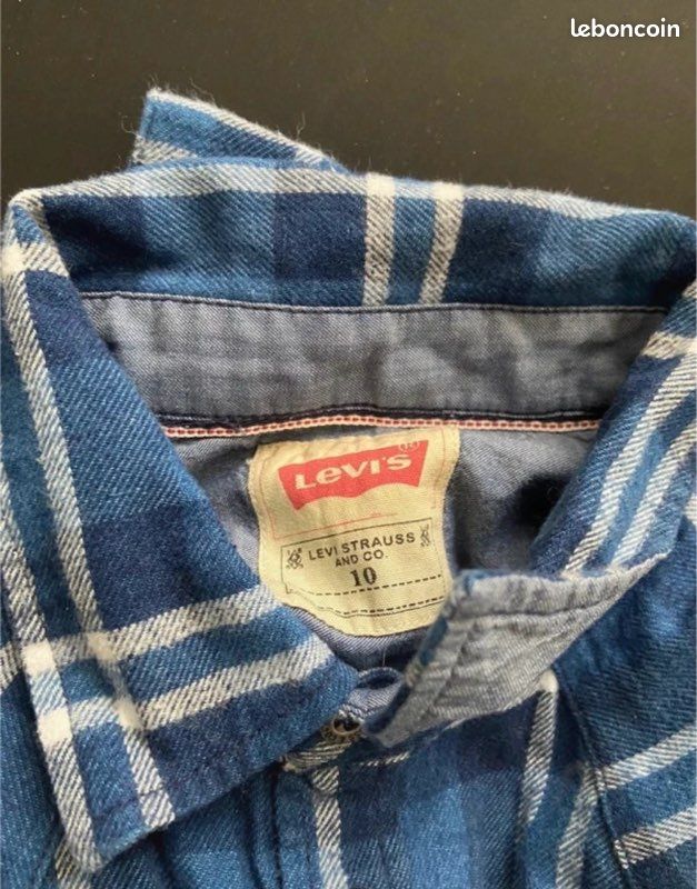 Chemise de marque Levi’s,Bleu-Multicolore, Motif, 10 ans (image 2)