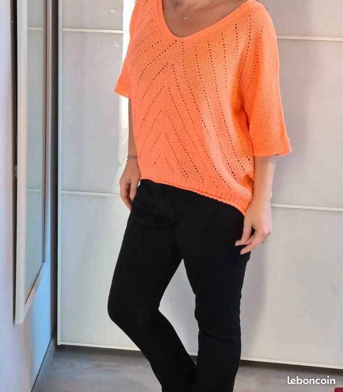 Tee-shirt asymétrique fendu manches courtes femme - Blanc 3 SUISSES 3 SUISSES