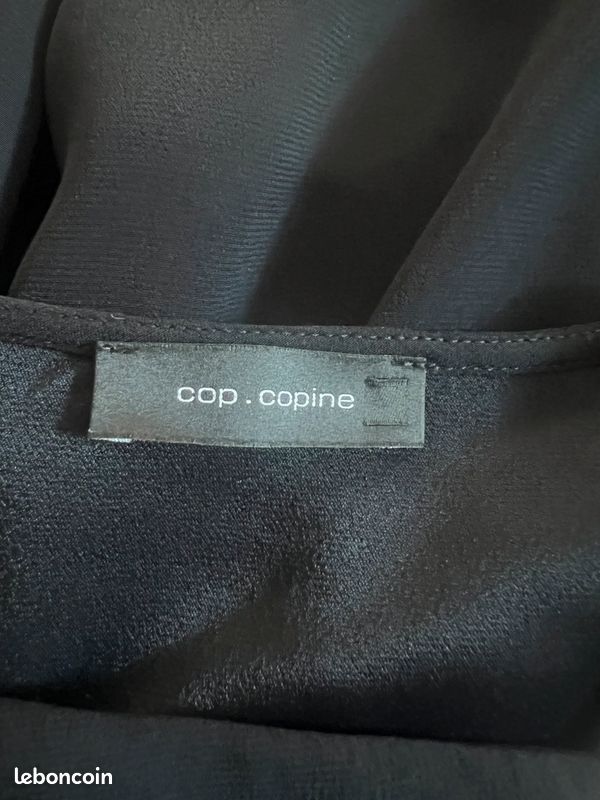 Robe Noire Zippée COP COPINE Taille 36 En Stretch - Excellent État, Très Peu Portée