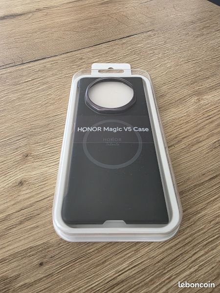 Coque Pour Honor Magic V5, Étui Léger, Ultra-Fin Et Résistant Aux Chocs Avec Protecteur D'écran Intégré, Support, Compatible Avec Le Chargement Sans Fil (Noir
