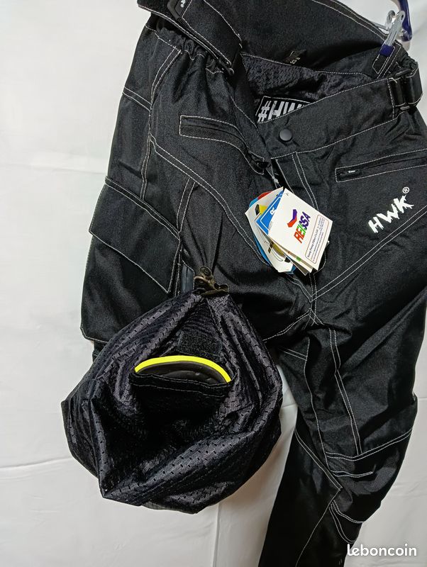Pantalon Moto Homme Cordura Imperméable Avec Protections CE Genoux Et Hanches