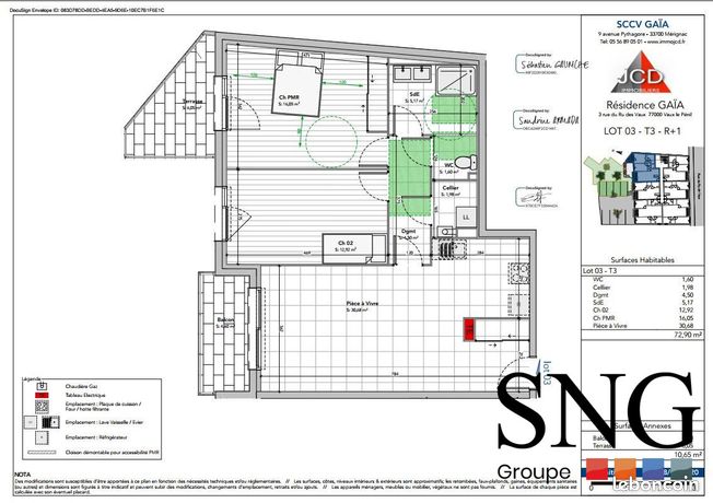 Appartement 3 pièces 73 m²