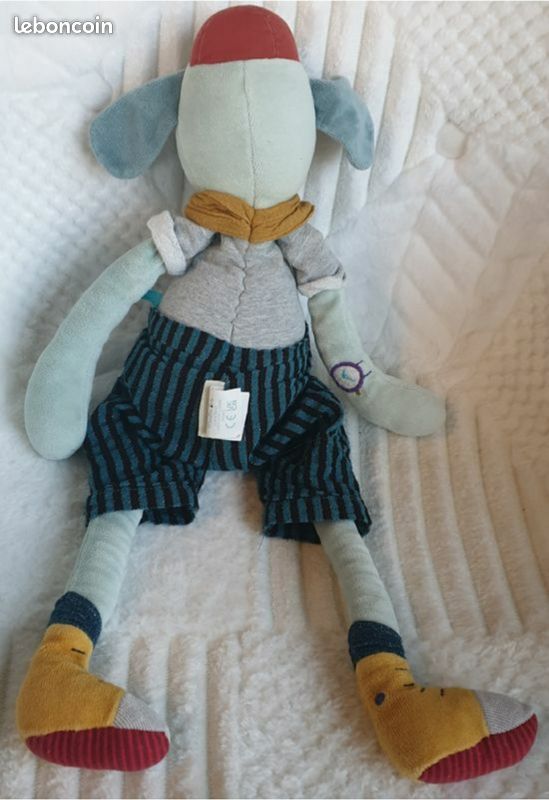 POUPÉE DOUDOU peluche ÉLÉPHANT Pablo LES BROC'N ROLL'S MOULIN ROTY (image 2)