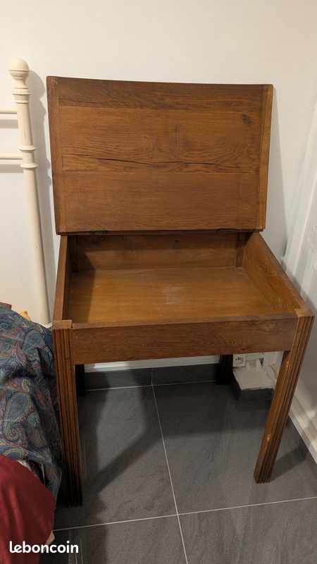 Bureau d'écolier en bois (image 2)