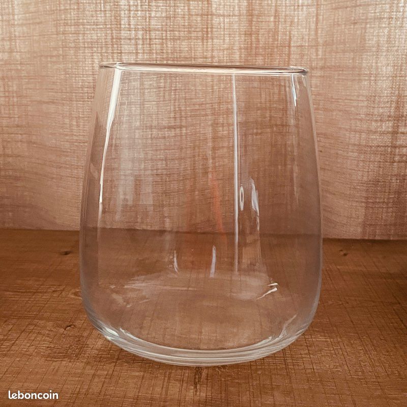 Vase Ancien En Verre Gravé - Fond Opaque - Déco Artisanale Vintage