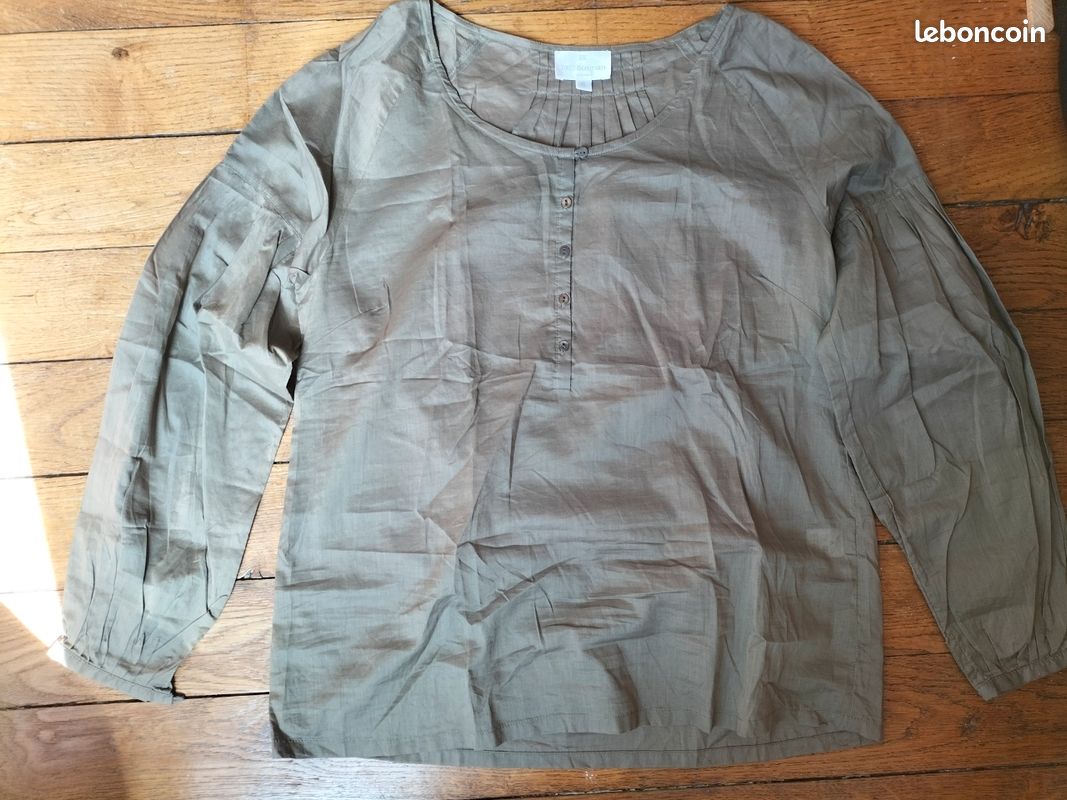 Tunique Eric Bompard kaki 100% coton L (image 1)
