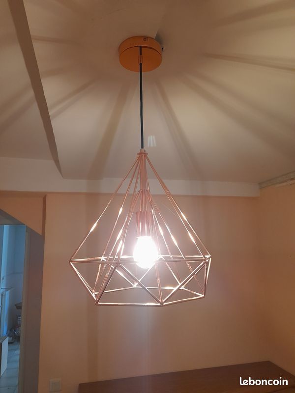 Luminaire intérieur suspension métal cuivre "Byron" (image 2)