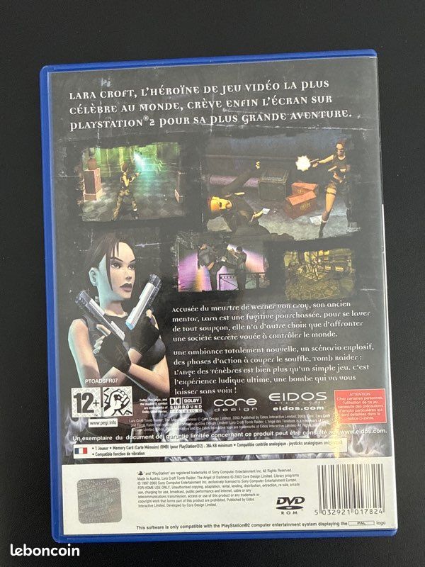 Tomb Raider l’ange des ténèbres PS2 complet (image 2)