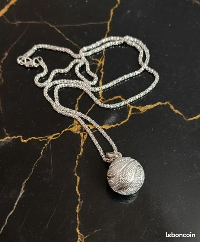 Pendentif En Argent Sterling 925 3D De Basketball Bijoux Sportifs