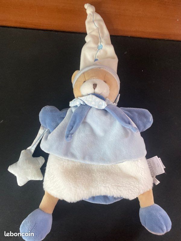 Marionnette Doudou Âne Bleu – Histoire D’Ours 25 Cm, Marionnette à Main Douce Pour Bébé, Cadeau Naissance